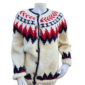 Handmade Icelandic style cardigan XL- 1X‎